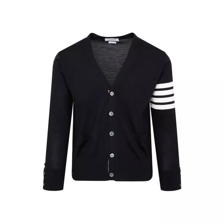 Thom Browne - Navy Wool Buttoned Cardigan - Größe 2 - schwarz