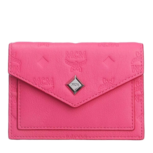 MCM Mini Love Letter Wallet Leather Sugar Pink Portefeuille à rabat
