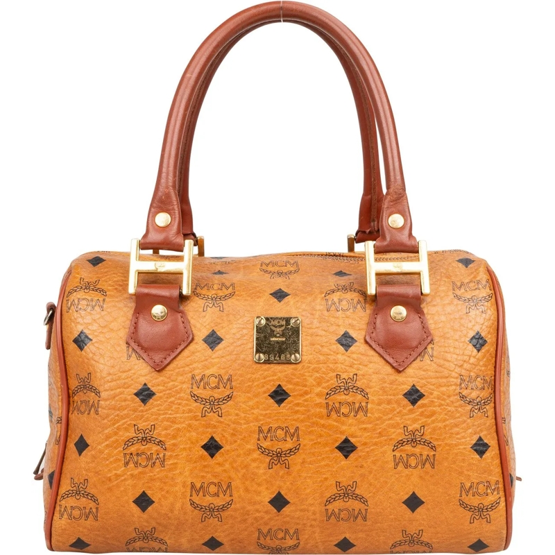MCM Tote MCM Visetos Monogram Boston Handbag braun