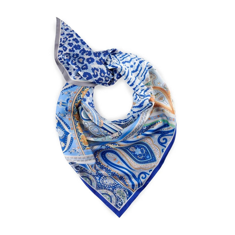 ASTON STUDIO Écharpe légère Dreieckiges Wendetuch Blau