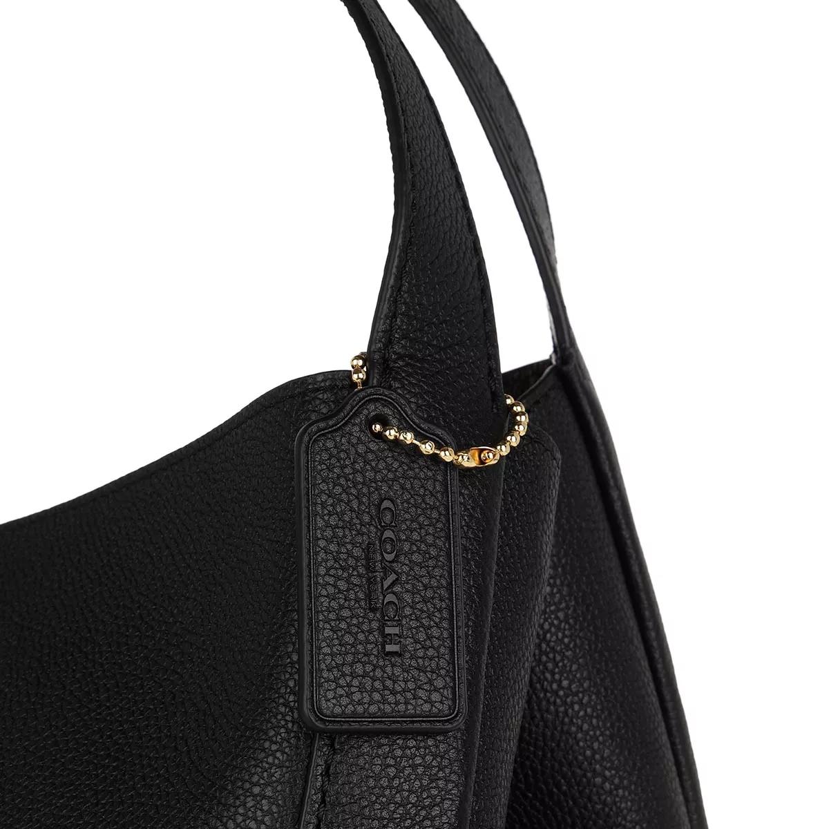 .com: COACH Women's Polished Pebble Leather Hadley Hobo, Black/Gold,  One Size : Clothing, Shoes & Jewelry