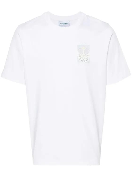 Casablanca - Tennis Pastelle Cotton T-Shirt - Größe XXL - weiß