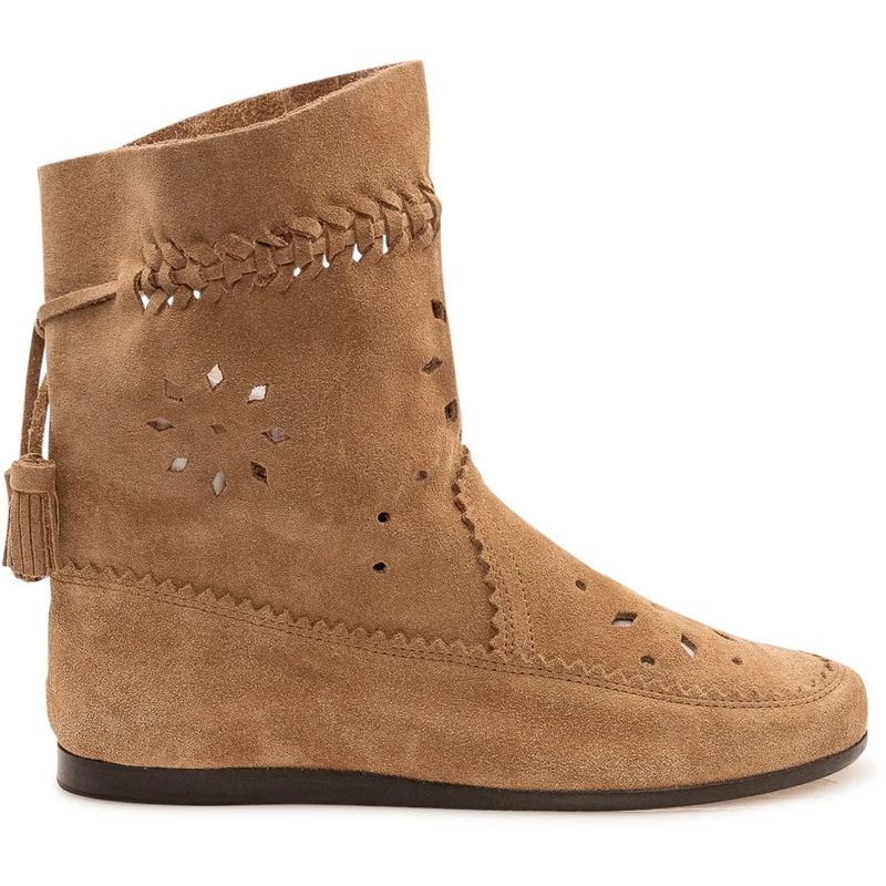 Isabel Marant Stiefel Stivaletto Woosta con Trafori e Nappine beige