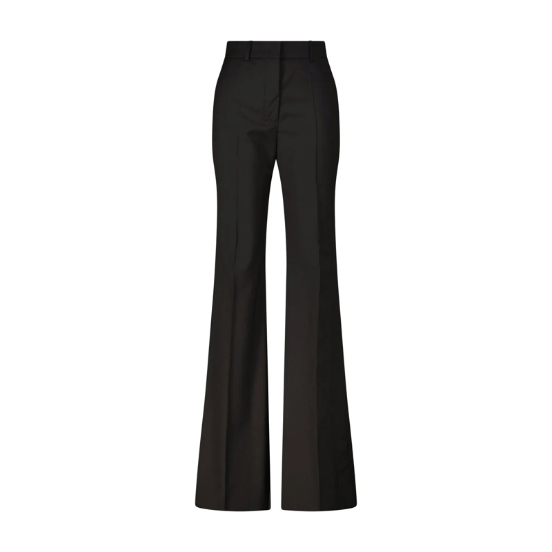 Sportmax Freizeithose Weite Stoffhose Hangar aus Schurwolle Dunkelbraun