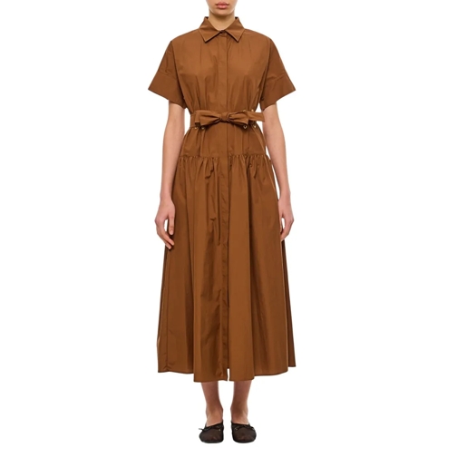 Max Mara Robes midi Agoraio Popeline Dress Brown