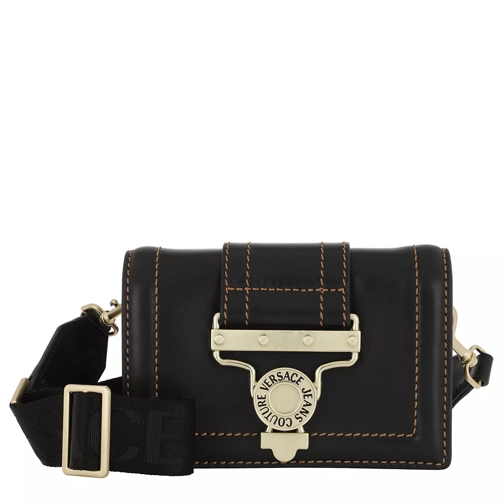 Versace Jeans Couture Leather Belt Bag Black Crossbody Bag