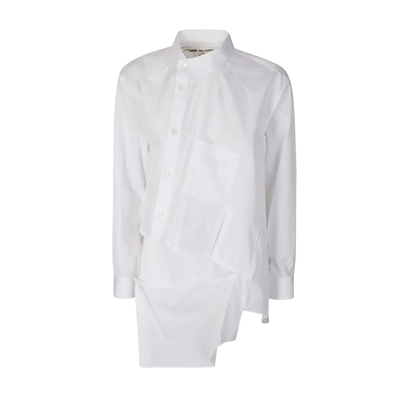 Comme des Garcons Blouse Avant-Garde Asymmetrical Shirt With Cutout White