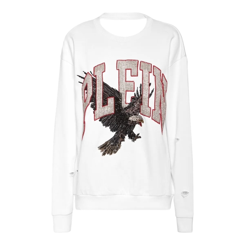 Philipp Plein Top Sweatshirt Ls Eagle weiss