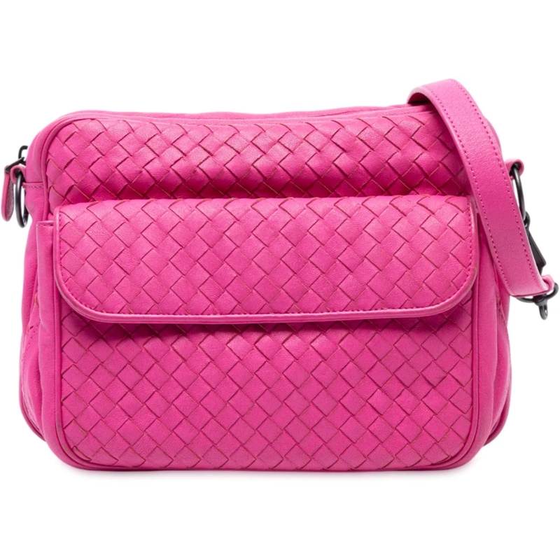 Bottega Veneta Sac à bandoulière Nappa Intrecciato Front Pocket Messenger Bag rose