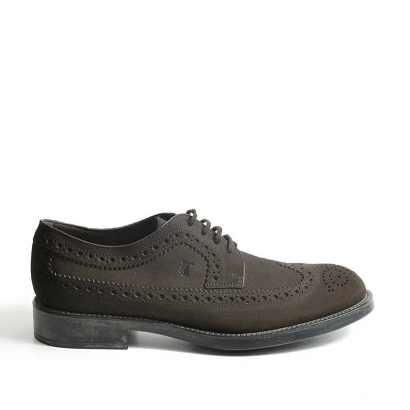 Tod's Schnürschuhe Derby Tied In Dark Brown Suede Brown