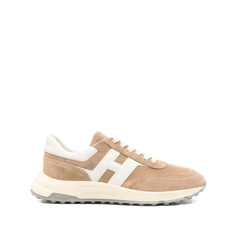 Hogan Lage-top sneaker Silk And Nylon Sneakers With Textured Sole Neutrals