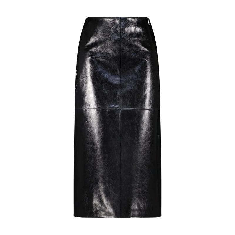 Sportmax Minirock Midirock Afa aus Lammleder schwarz