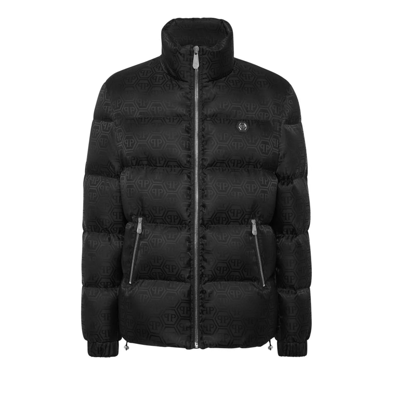 Philipp Plein Übergangsjacke Daunenjacke Monogram schwarz