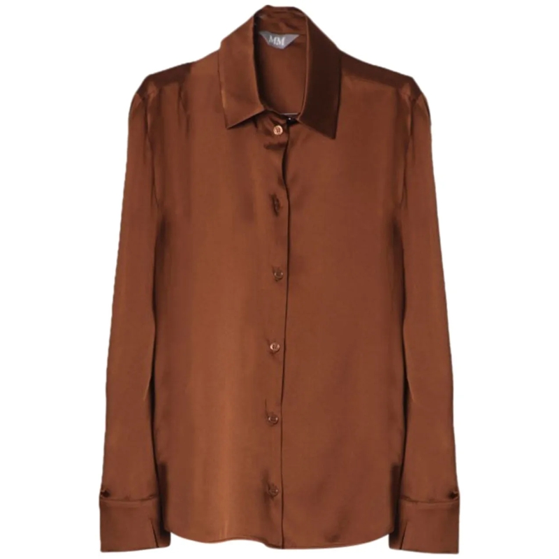 Max Mara Bluse Shirts Leather Brown braun