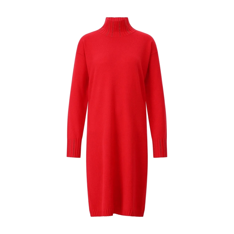 Fabiana Filippi Mini-robe Strickkleid aus Woll-Mix Rot