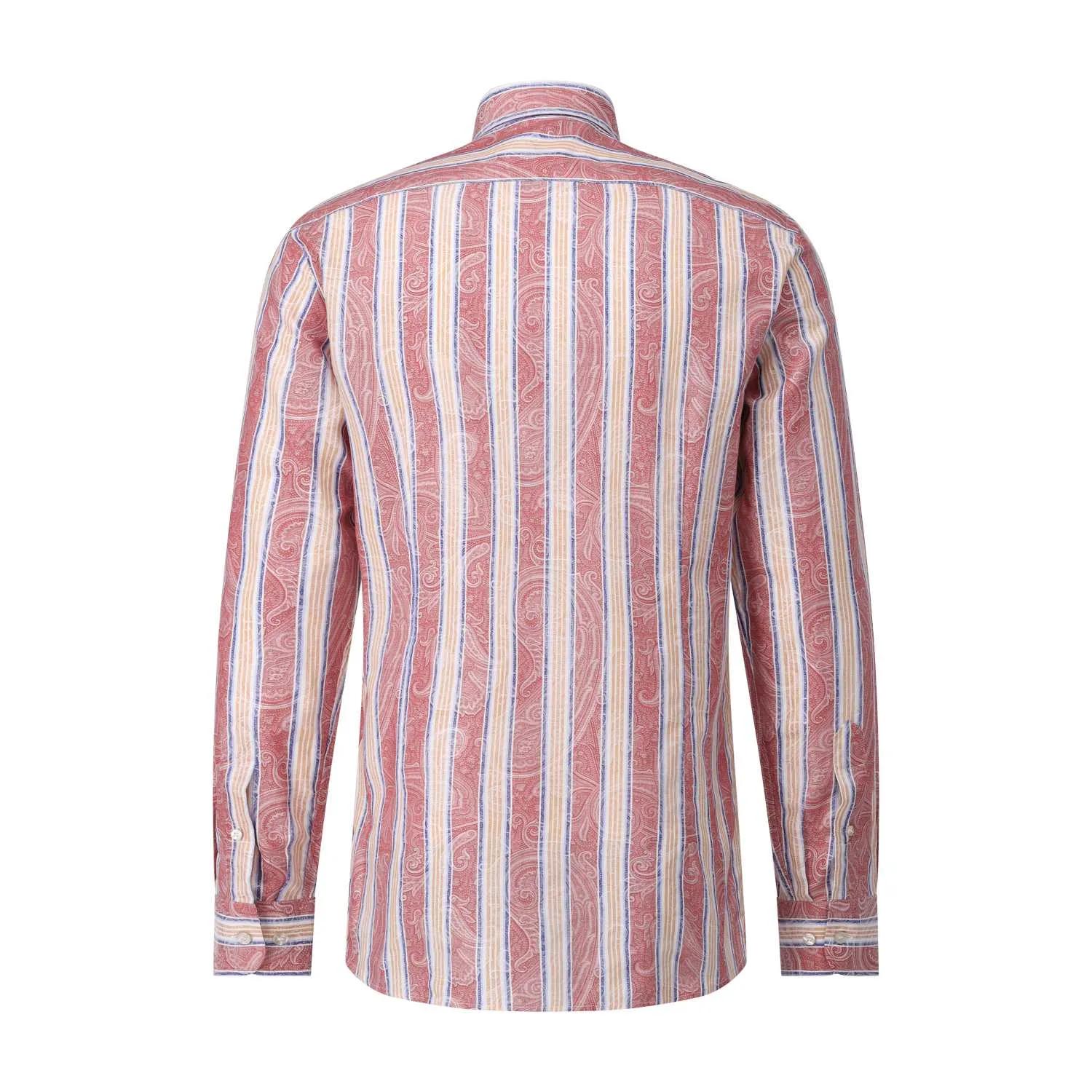 Etro - Hemd mit Paisley-Muster und Streifen - Größe 42 - rot