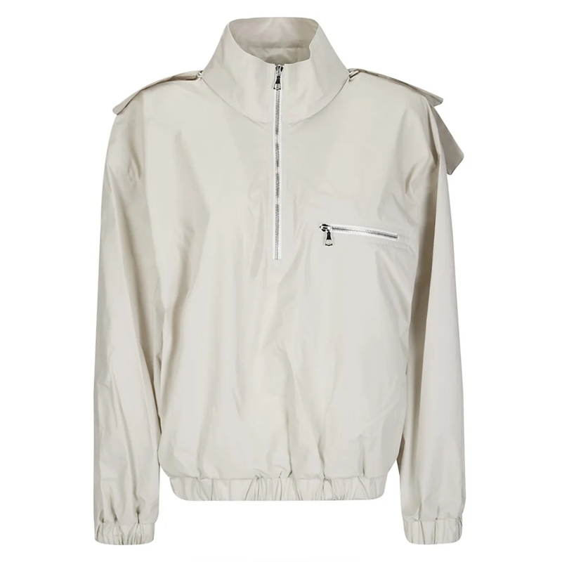 RIER  Short Zip-Front Jacket With Removable Hood Neutrals