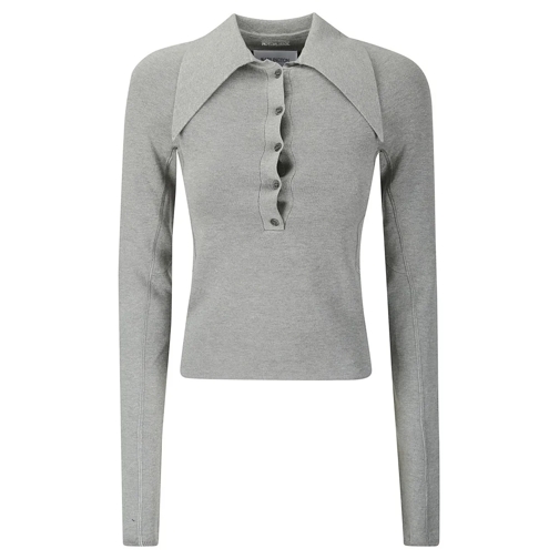 16Arlington Topjes met lange mouwen Pointed Collar Top Grey