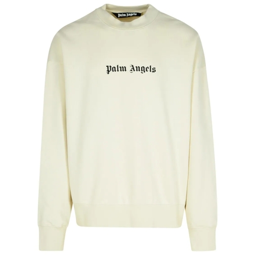 Palm Angels Cream Cotton Sweatshirt White Tröjor