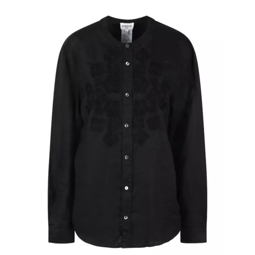 P.A.R.O.S.H. Embroidered Linen Shirt Black 