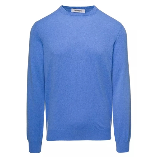 Gaudenzi Cerulean Crewneck Sweater In Cashmere Blue 