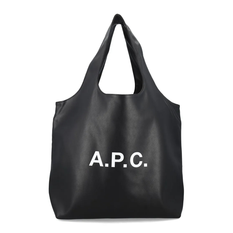 A.P.C. Fourre-tout Ninon Black Small Faux Leather Tote Black