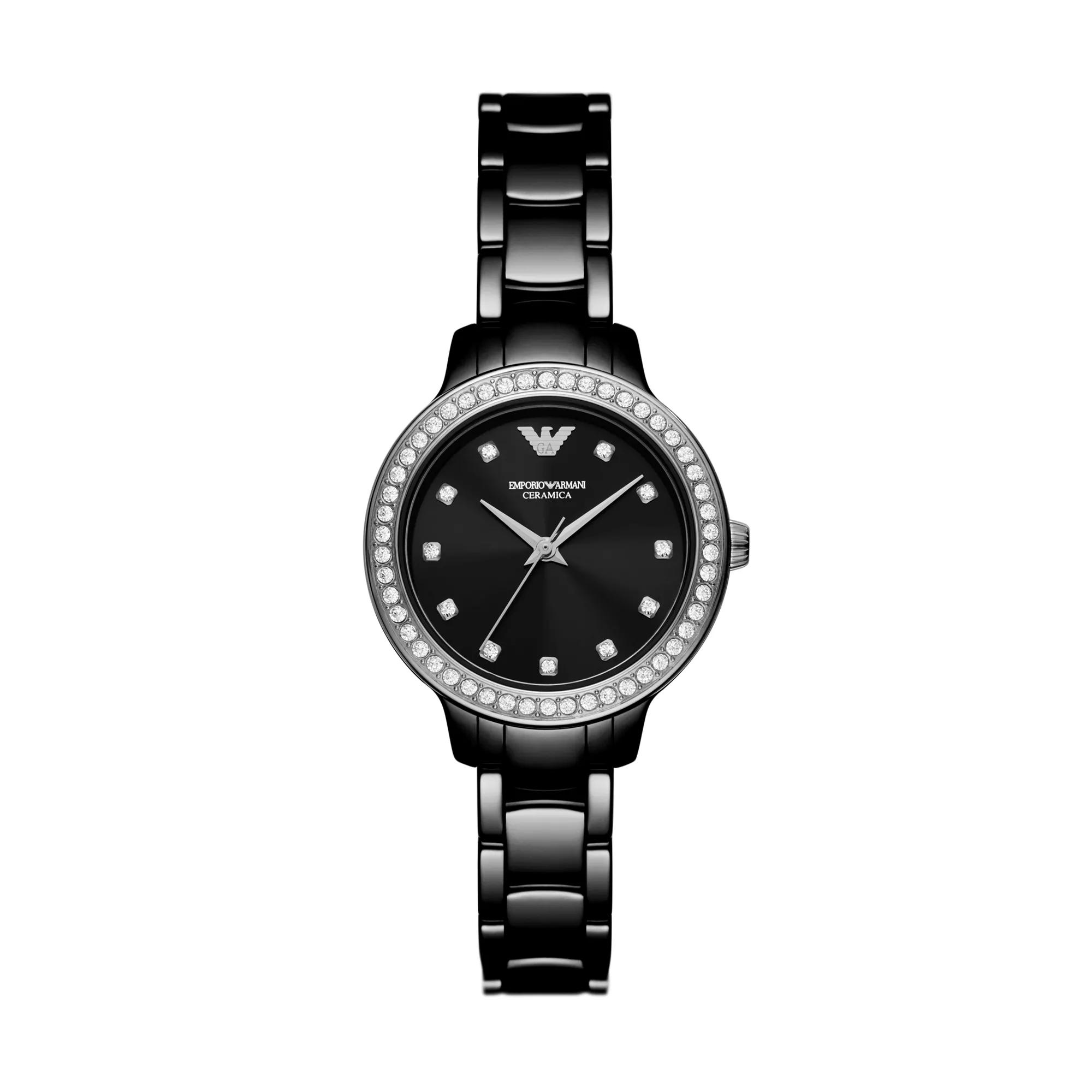 Armani black deals watch