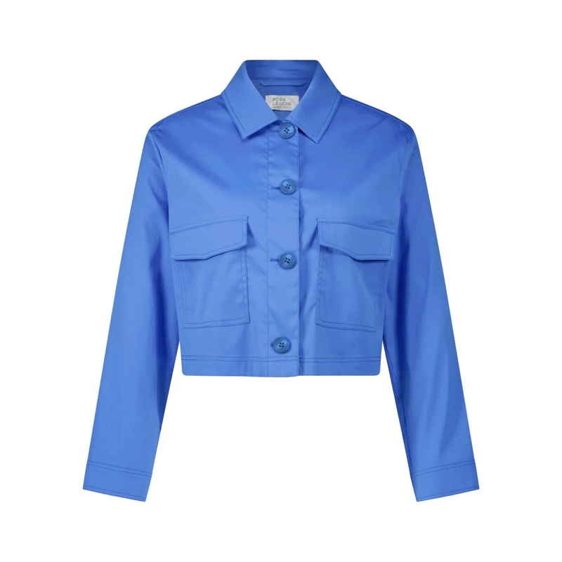 Vera Mont Overgangsjas Cropped Kastenjacke mit Pattentaschen Blau