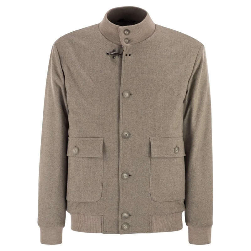 Fay Bomberjacke Virgin Wool Bomber Jacket Brown