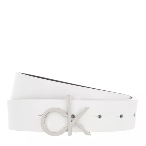 Calvin Klein Logo Belt 30mm White Cintura in pelle
