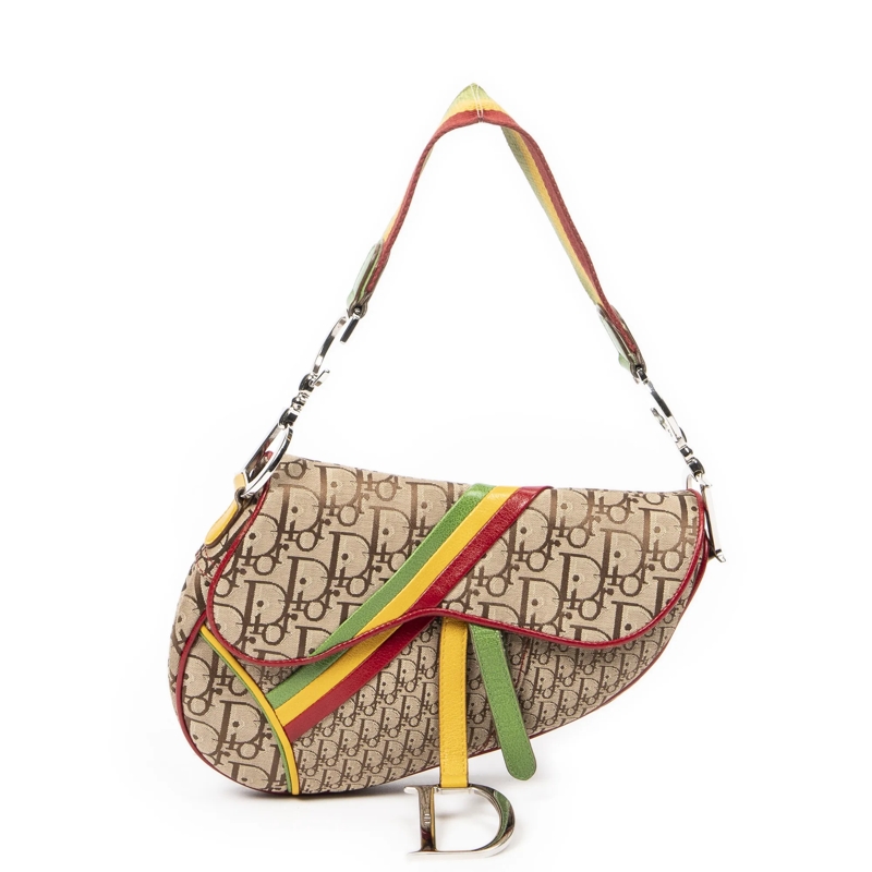 Christian Dior Crossbody Bag Rasta Saddle Bag braun