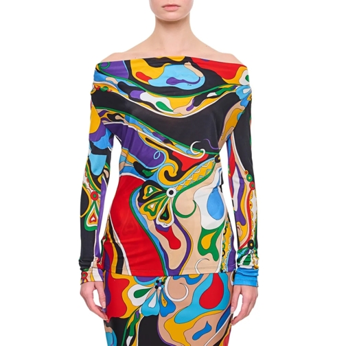 Pucci Chemisiers Jersey Organzino Long Sleeves Blouse Multicolor