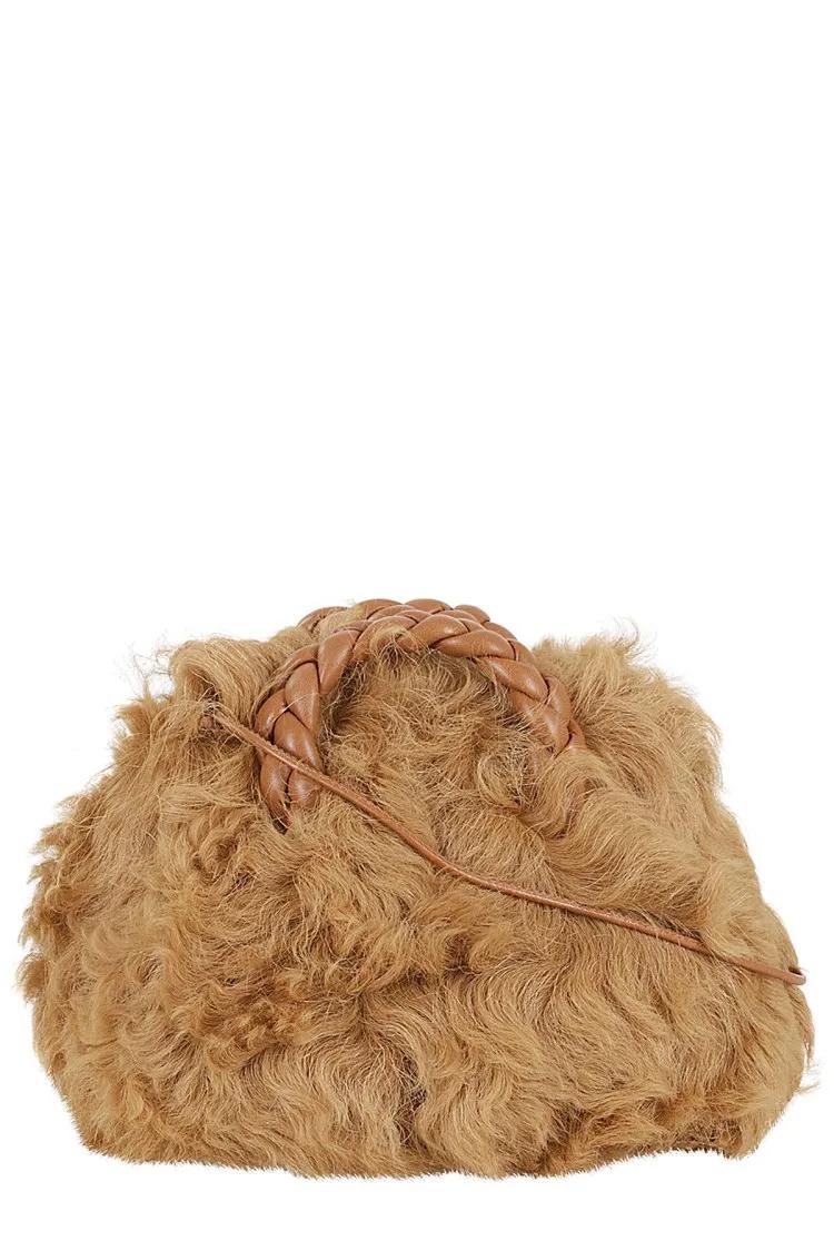 Hereu Crossbody bags Bombon Long Hair Shearling Bag in bruin