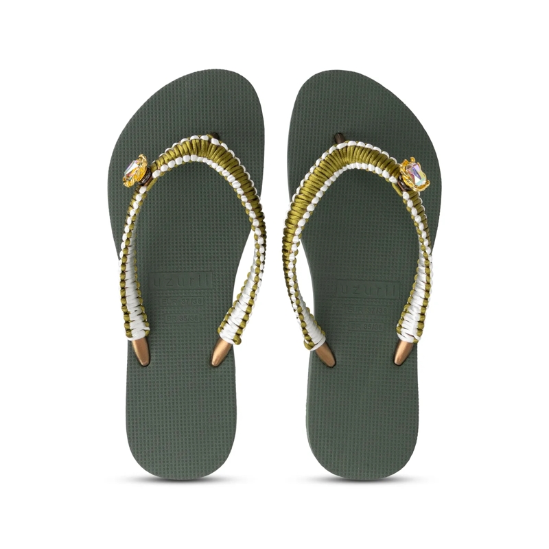 UZURII Flip Flops flip flop Green Macrame Switch dunkel-grün(Image 12)