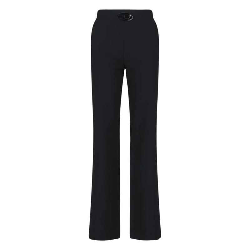 Diesel  Straight-Leg Wool Blend Pants With Side Zipper And Black