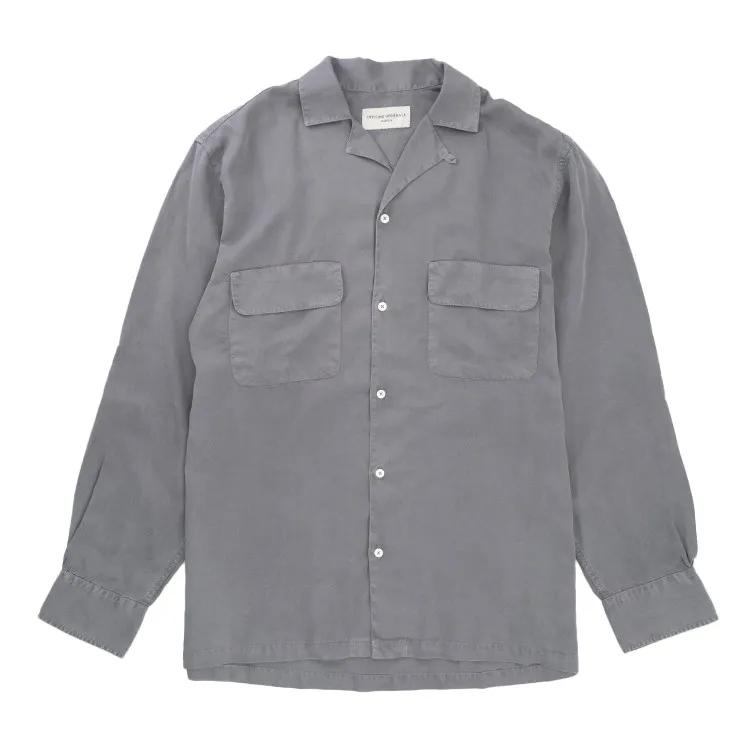 Thumbnail - Officine Generale - Relaxed-Fit Camp Shirt With Chest Pockets - Größe M - grau