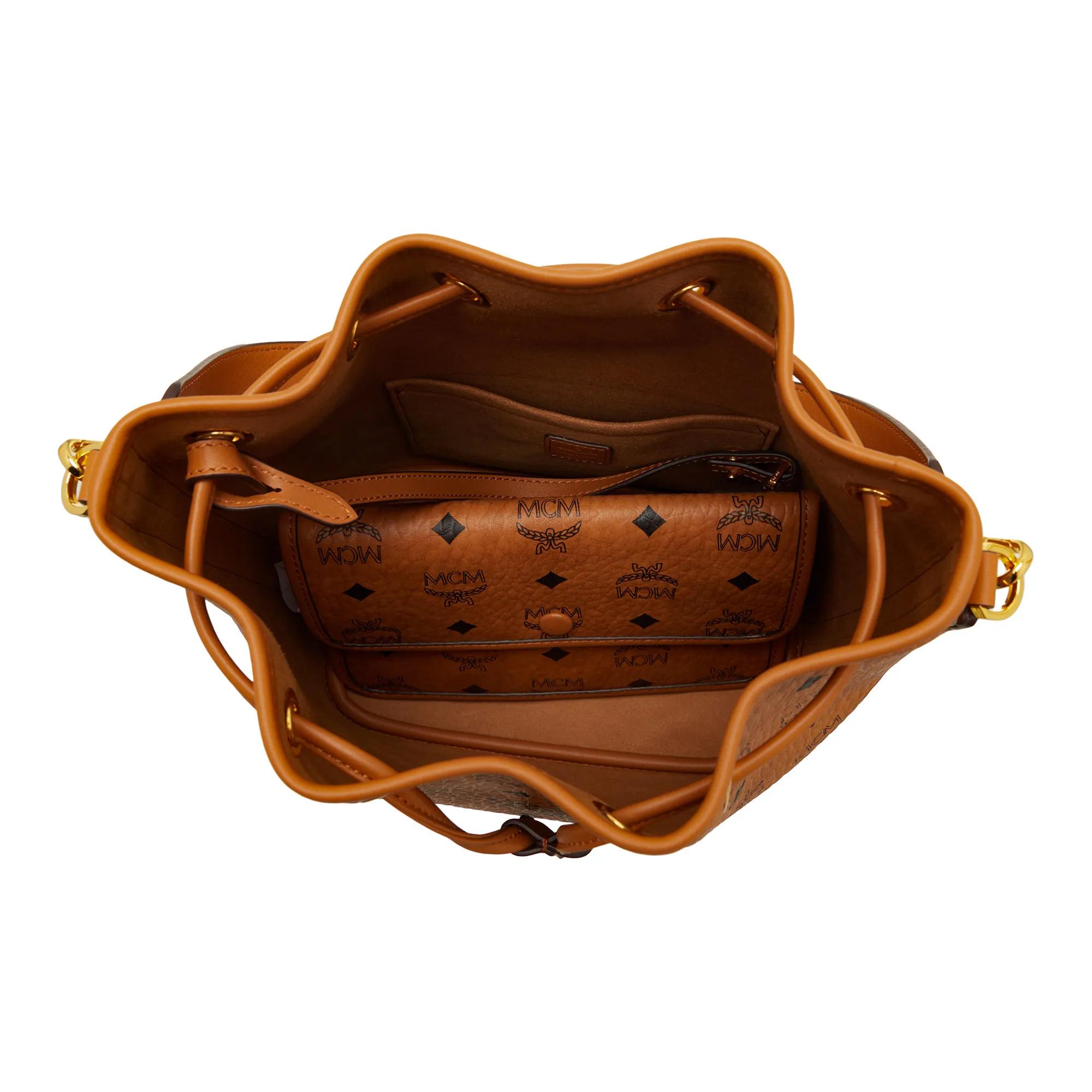 MCM Bucket bags Dessau Drawstring in cognac