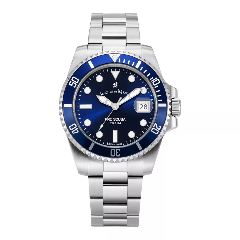 Jacques du Manoir Quarzuhr Pro Scuba Uhr Silber