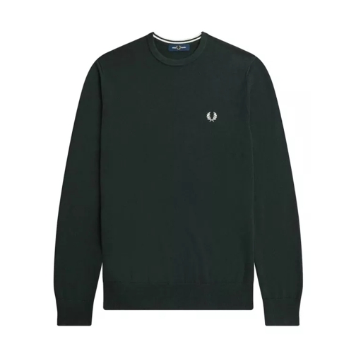Fred Perry Green Wool And Cotton Sweater Green 
