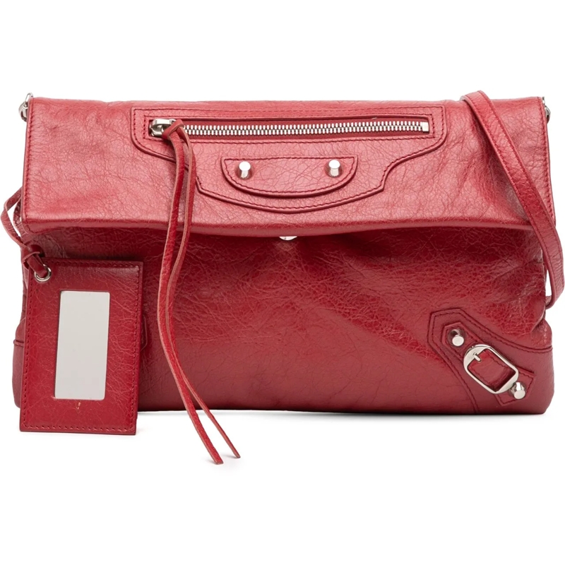 Balenciaga Schultertasche Lambskin Motocross Classic Envelope Crossbody rot