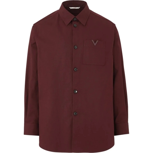 Valentino Vestes en duvet Valentino Garavani Cotton Shirt Jacket rot