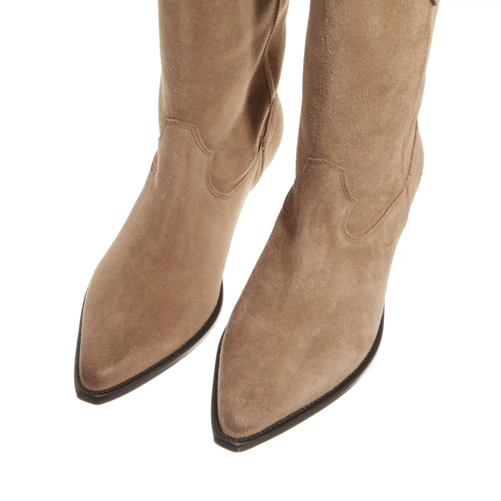 Leather store taupe boots