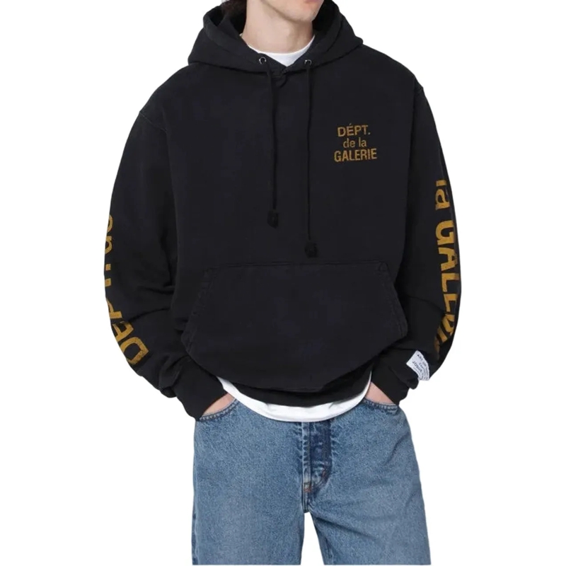 Gallery Dept.  FRENCH HOODIE BLACK ORANGE schwarz
