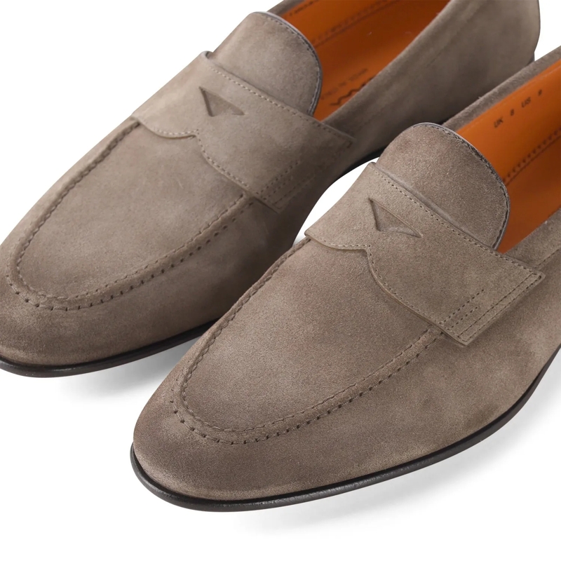 Santoni Schnürschuhe Loafers aus Veloursleder braun(Image 8)