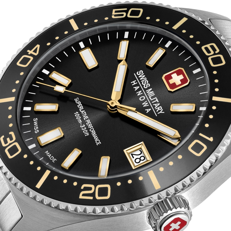 Swiss Military Hanowa Quarzuhr Quarzuhr Afterburn Chrono- Anzeige: 3 + 3 Zeiger schwarz(Image 4)