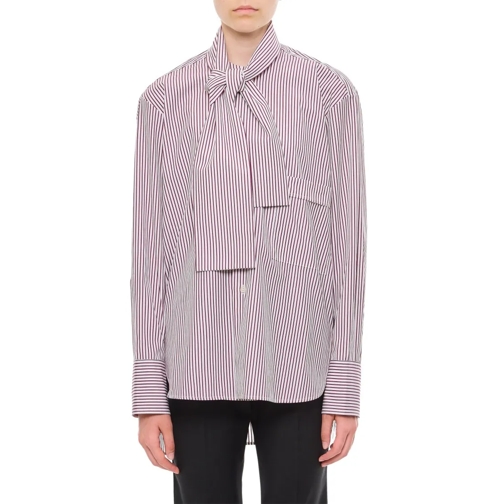 Plan C Hemden Long Sleeve Shirt W/ Bow Collar Detail Pink