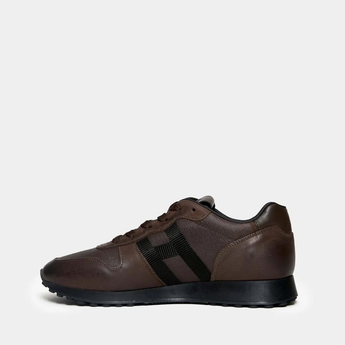 Thumbnail - Hogan Low-Top Sneaker - Brown Leather And Fabric Sneakers - Gr. 9_5 - in Braun - für Damen