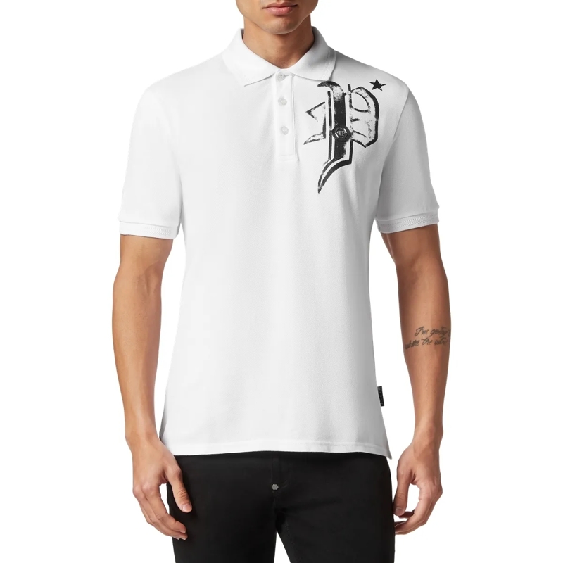 Philipp Plein Top Poloshirt Skull&Bones weiss(Image 4)