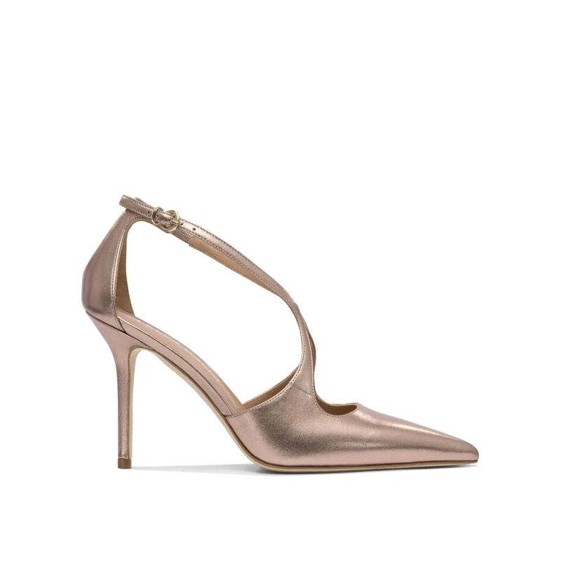 LELLA BALDI Pumps Pointed Toe Bronze Heeled Pumps Brown