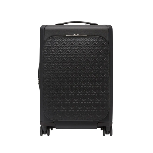 Salvatore Ferragamo Weekendtas Trolley With Embossed Gancini Pattern Black